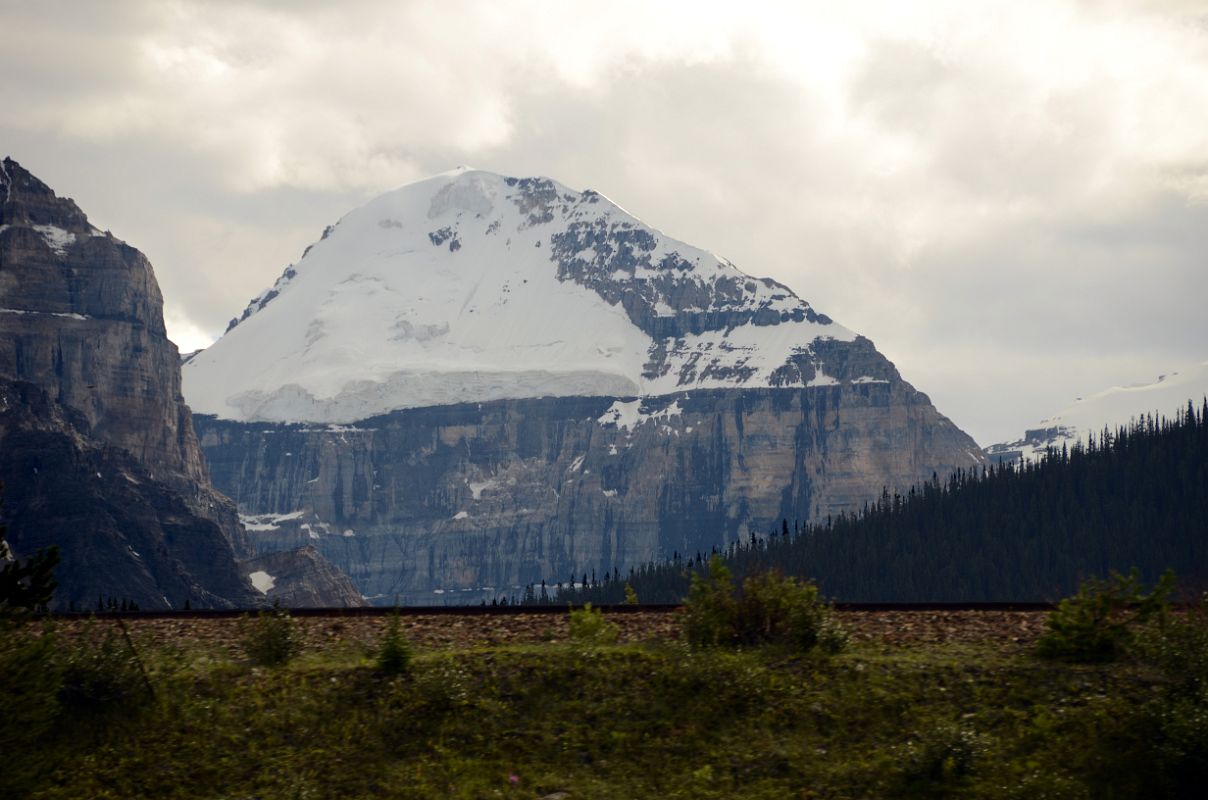 02 Mount Lefroy In Summer From Trans Canada Highway Just After Leaving Lake Louise For Yoho